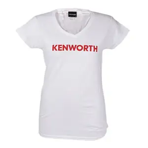 Ladies White V-Neck T-Shirt